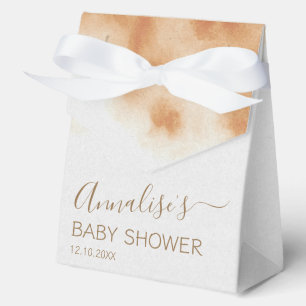 Modern Boho Watercolor Tie Dye Baby Shower Beige Favor Boxes