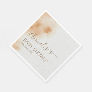 Modern Boho Watercolor Tie Dye Baby Shower Beige Napkins