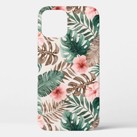 Modern Boho Watercolor Tropical Floral  Iphone 12 Pro Case