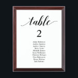 Modern Boho Wedding Dinner Place Setting Chart Award Plaque<br><div class="desc">Modern Boho Wedding Dinner Place Setting Chart Award Plaque,  in black and white theme.</div>