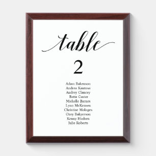 Modern Boho Wedding Dinner Place Setting Chart Award Plaque