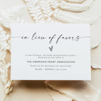 Modern Boho Wedding In Lieu of Favors Card