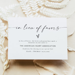 Modern Boho Wedding In Lieu of Favors Card