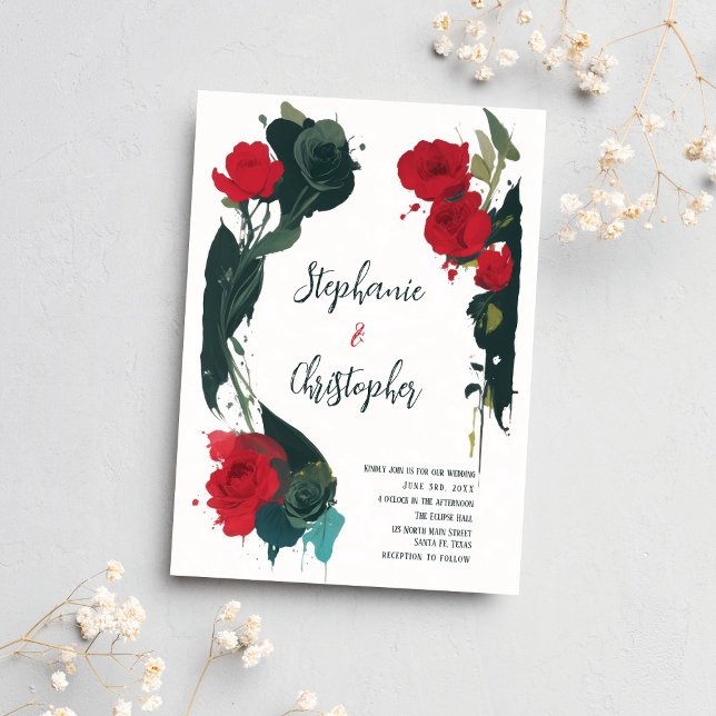 Modern Boho Wedding Invitation – Abstract Floral (Creator Uploaded)