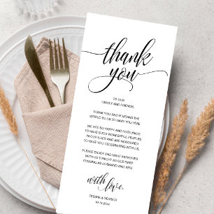 Modern Boho Wedding Reception Thank You Card