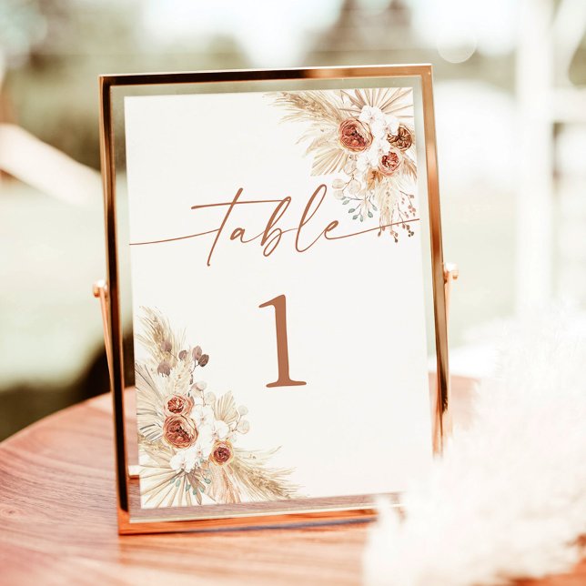 Modern Boho Wedding Table Numbers | Pampas Grass (Creator Uploaded)
