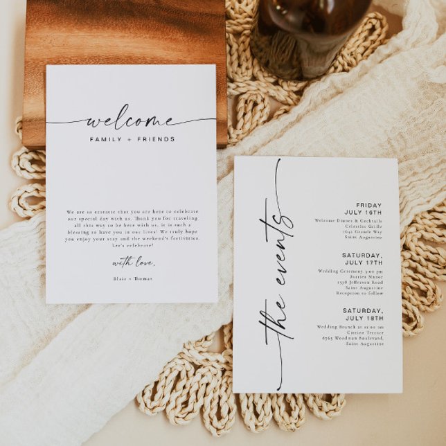 Modern Boho Wedding Weekend Welcome Schedule Invitation (Creator Uploaded)