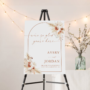 Modern Boho Wedding Welcome Sign Pampas Grass