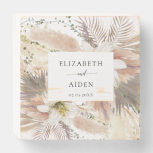 Modern, boho wedding wooden box sign