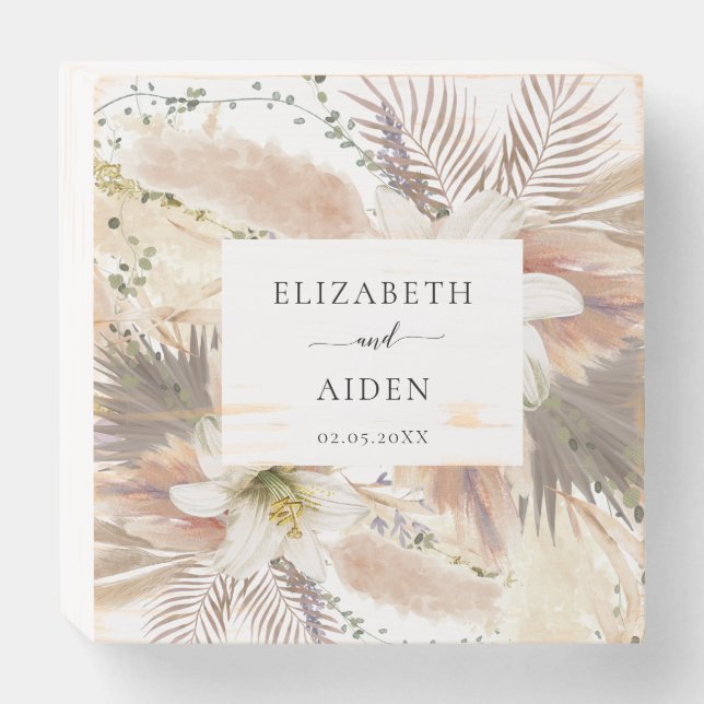 Modern, boho wedding wooden box sign (Front Horizontal)