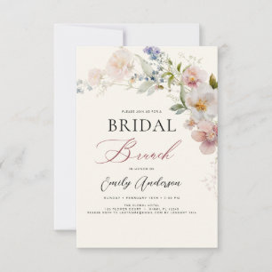 Modern Boho Wildflower Bridal Brunch Shower Invitation