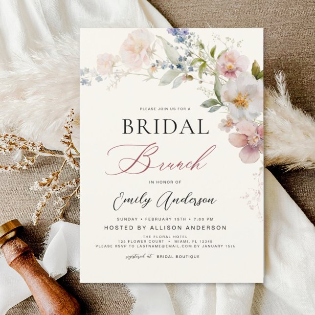 Modern Boho Wildflower Bridal Brunch Shower Invitation (Creator Uploaded)