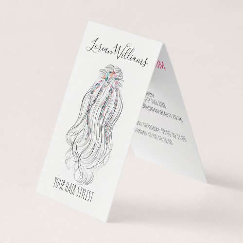 Modern Boho Wildflower Bridal Hair Stylist Floral  Business Card