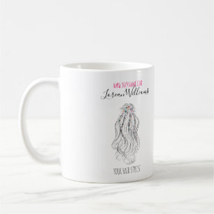 Modern Boho Wildflower Bridal Hair Stylist Floral Coffee Mug