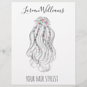 Modern Boho Wildflower Bridal Hair Stylist Floral Flyer