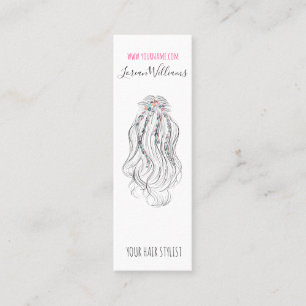 Modern Boho Wildflower Bridal Hair Stylist Floral  Mini Business Card
