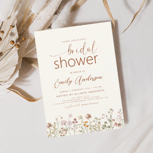 Modern Boho Wildflower Bridal Shower Invitation Flyer