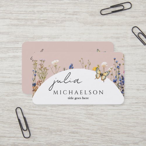 Modern Boho Wildflower Business Card
