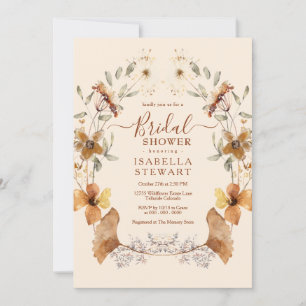 Modern Boho Wildflower Elegant Bridal Shower Invitation