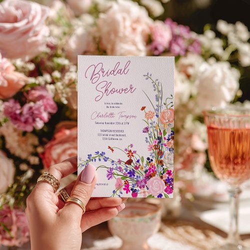 Modern boho wildflowers watercolor bridal shower