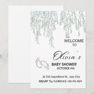 Modern Boho Willow Baby Shower Invitation   Minima