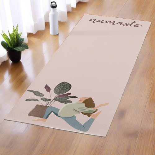 Modern Boho Women Movements Namaste Yogi Plants  Yoga Mat