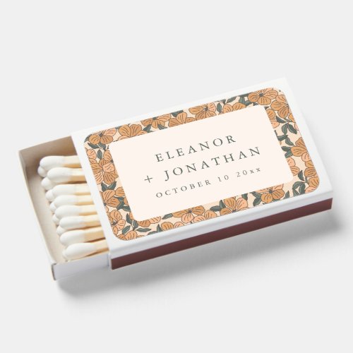 Modern Boho Yellow Floral Rehearsal Dinner Wedding Matchboxes