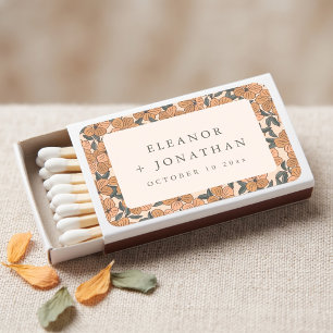 Modern Boho Yellow Floral Rehearsal Dinner Wedding Matchboxes