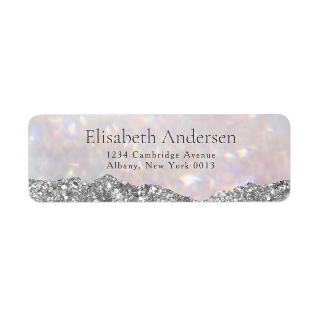 Modern Bokeh Glitter Sparkle Glam Label (Front)