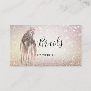 Modern Bokeh Hair Braider, hair Salon for Braids B Business Card