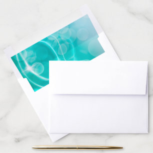 Modern Bokeh & Light Trails Background - Aqua Envelope Liner