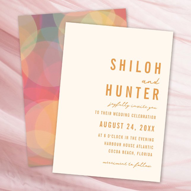 Modern Bokeh Lights | Golden Yellow | Wedding Invitation (Creator Uploaded)