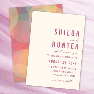 Modern Bokeh Lights Lavender Wedding Invitation