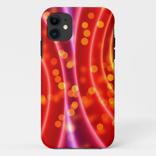 Modern Bokeh Lines Wave Points Swing Background iPhone 11 Case