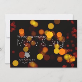 Modern Bokeh Merry Bright Corporate Logo Holiday by ChristmasCardShop at Zazzle
