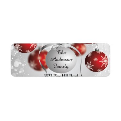 Modern Bokeh Snowflake Christmas Return Address Label