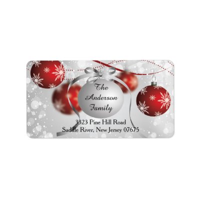 Modern Bokeh Snowflake Christmas Return Address Label