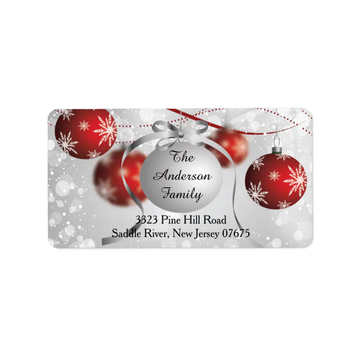 Modern Bokeh Snowflake Christmas Return Address Label | Zazzle
