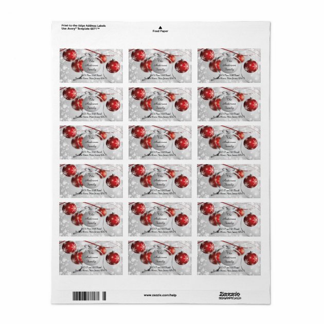 Modern Bokeh Snowflake Christmas Return Address Label