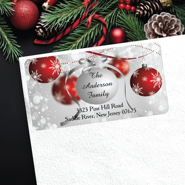 Modern Bokeh Snowflake Christmas Return Address Label (Creator Uploaded)