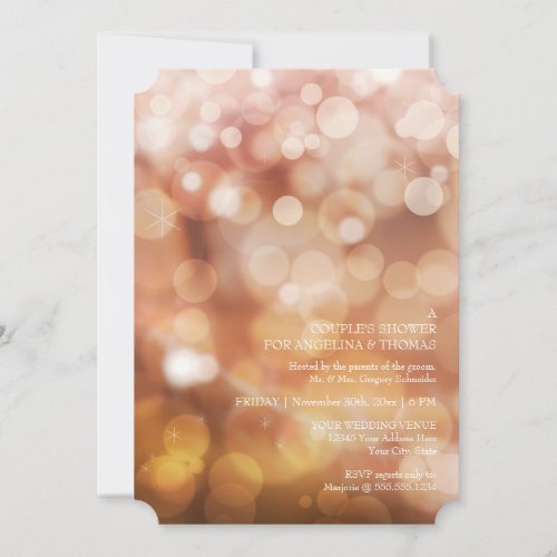 Modern Bokeh Sparkle Twinkle Couples Shower Party Invitation