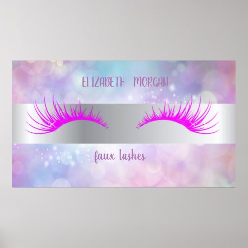 Modern BokehStripeFaux Lashes Poster