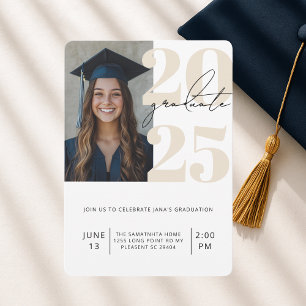Modern Bold 2025 Graduate Photo  Invitation