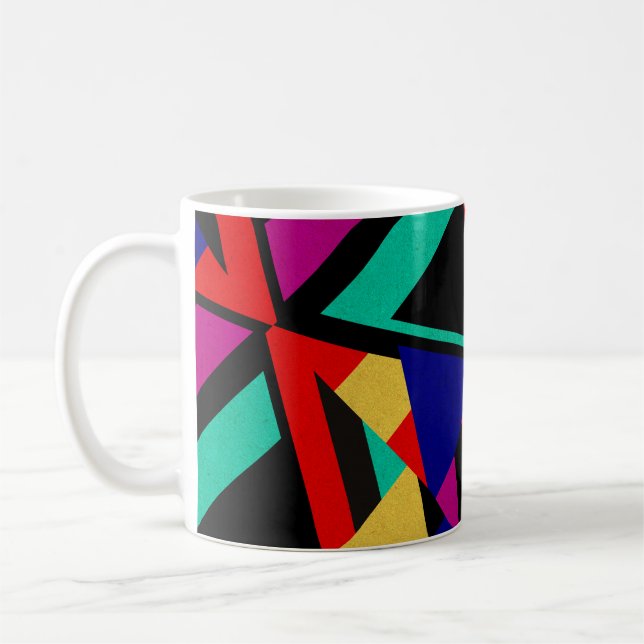 Modern Bold Abstract Colors Coffee Mug (Left)