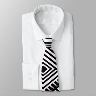 Modern bold Abstract Monochrome Geometric Pattern Neck Tie
