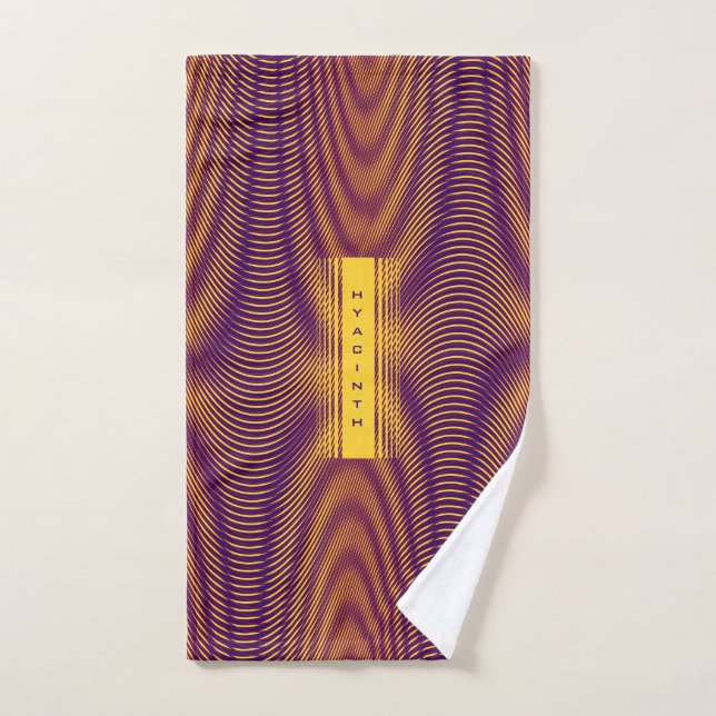Modern Bold Abstract Purple Unique Trippy Custom Bath Towel Set (Hand Towel)