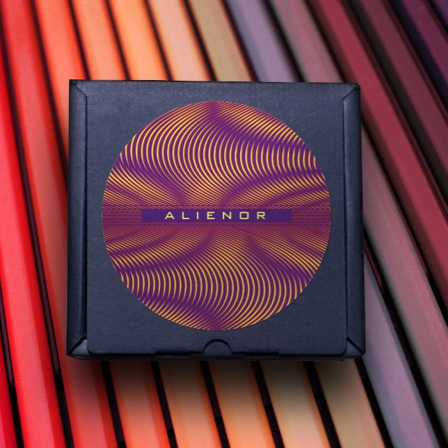 Modern Bold Abstract Purple Unique Trippy Custom Classic Round Sticker (Creator Uploaded)