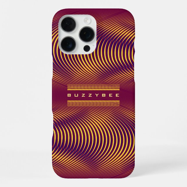 Modern Bold Abstract Purple Unique Trippy Custom iPhone Case (Back)