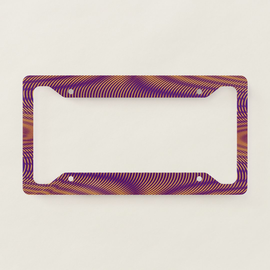 Modern Bold Abstract Purple Unique Trippy Fun Cool License Plate Frame