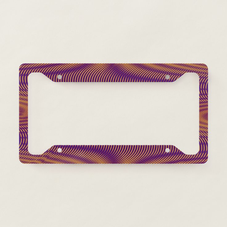 Modern Bold Abstract Purple Unique Trippy Fun Cool License Plate Frame